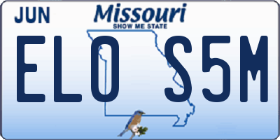 MO license plate EL0S5M