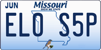 MO license plate EL0S5P