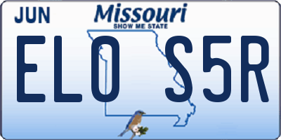 MO license plate EL0S5R