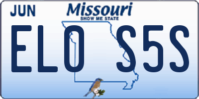 MO license plate EL0S5S