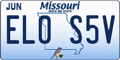 MO license plate EL0S5V
