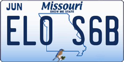 MO license plate EL0S6B