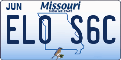 MO license plate EL0S6C