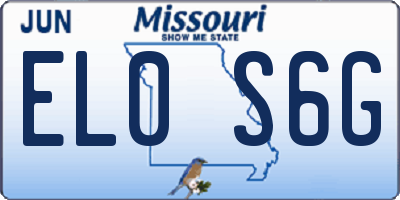 MO license plate EL0S6G