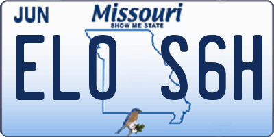 MO license plate EL0S6H