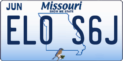 MO license plate EL0S6J