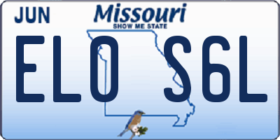 MO license plate EL0S6L