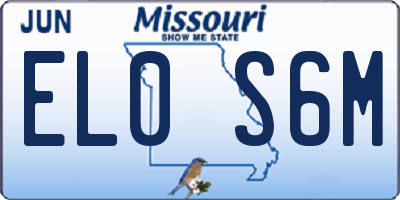 MO license plate EL0S6M