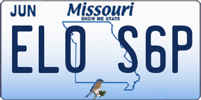 MO license plate EL0S6P
