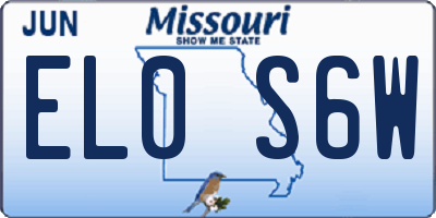 MO license plate EL0S6W