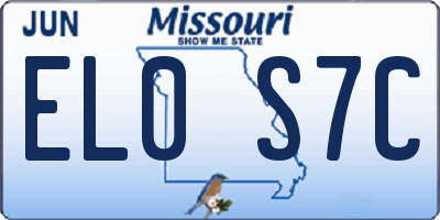 MO license plate EL0S7C