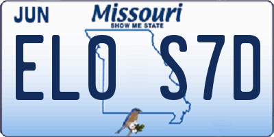 MO license plate EL0S7D