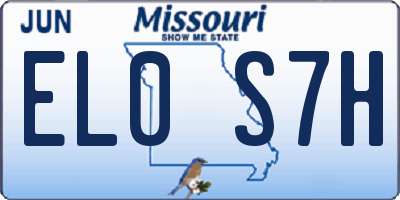 MO license plate EL0S7H