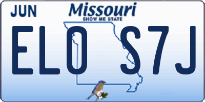 MO license plate EL0S7J