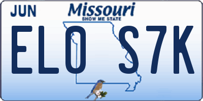 MO license plate EL0S7K