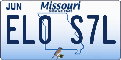 MO license plate EL0S7L