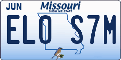 MO license plate EL0S7M