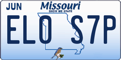 MO license plate EL0S7P