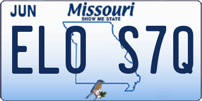MO license plate EL0S7Q