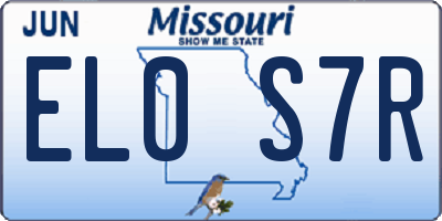 MO license plate EL0S7R