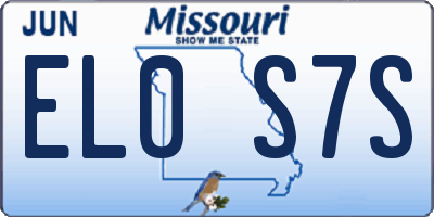 MO license plate EL0S7S