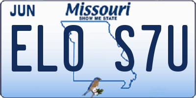 MO license plate EL0S7U