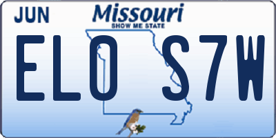 MO license plate EL0S7W