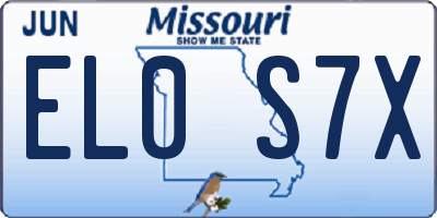 MO license plate EL0S7X