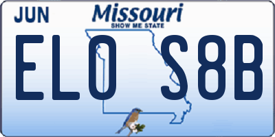 MO license plate EL0S8B