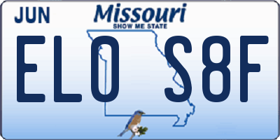 MO license plate EL0S8F