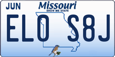 MO license plate EL0S8J