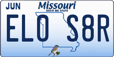 MO license plate EL0S8R