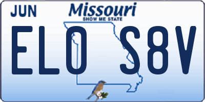 MO license plate EL0S8V