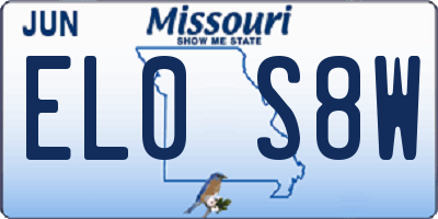 MO license plate EL0S8W