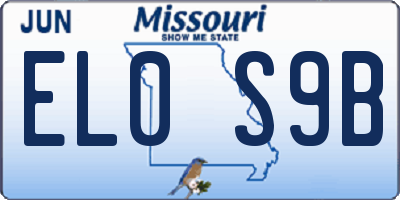 MO license plate EL0S9B