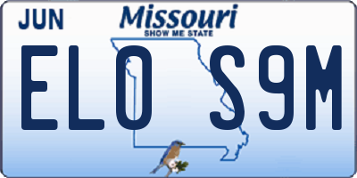 MO license plate EL0S9M