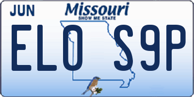 MO license plate EL0S9P