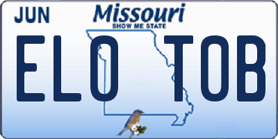 MO license plate EL0T0B