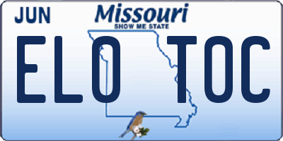 MO license plate EL0T0C