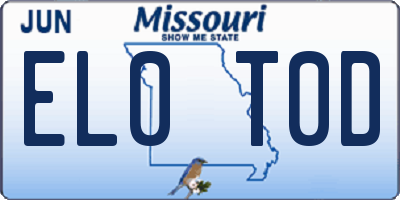 MO license plate EL0T0D