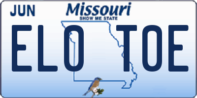 MO license plate EL0T0E