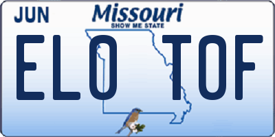 MO license plate EL0T0F