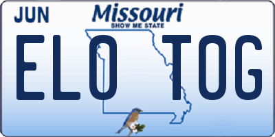 MO license plate EL0T0G