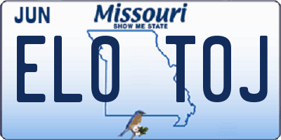 MO license plate EL0T0J