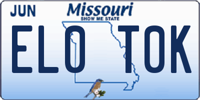MO license plate EL0T0K