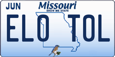 MO license plate EL0T0L