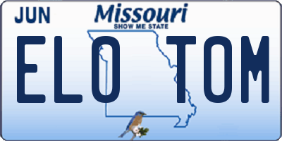 MO license plate EL0T0M