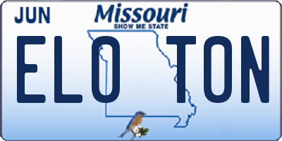 MO license plate EL0T0N