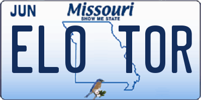 MO license plate EL0T0R