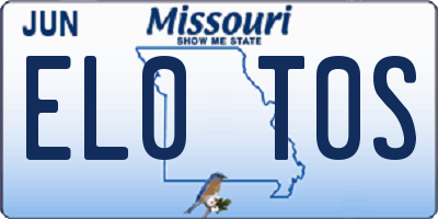MO license plate EL0T0S